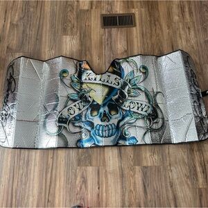 Ed Hardy Love Kills Slowly Car Truck Front Window Windshield SunShade Accordion